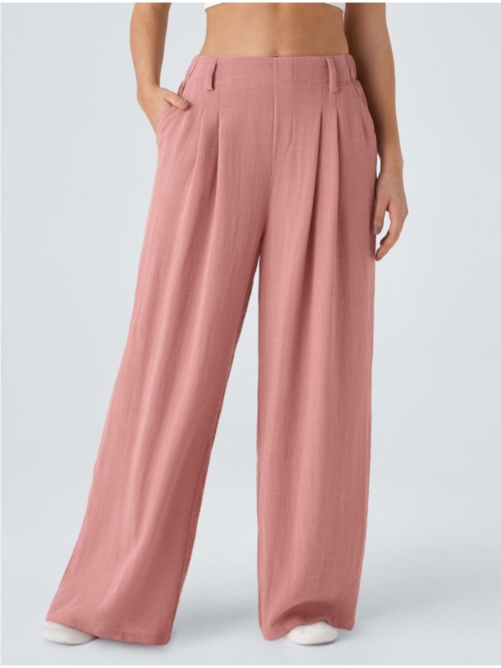 NWT HALARA Wide-Leg Pleated Pants in Rosette - Picture 3 of 14